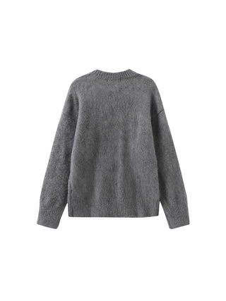 Loose Fit Color Block Jacquard Sweater