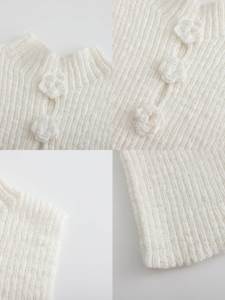 Flower 3D Sleeveless Knit Top