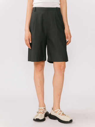 Linen Striped Summer Suit Shorts