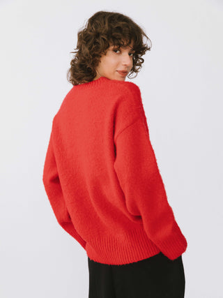 Loose Fit Color Block Jacquard Sweater