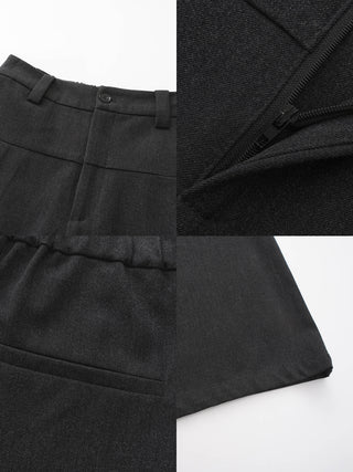 Black Slim Wide Leg Trousers