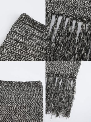 Strapless Long Tassel Knit Top