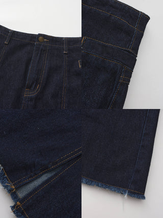 High Waist Denim Vintage A-line Skirt