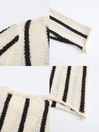 Black & White Striped Knit Jumper