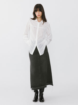 A-line Denim Maxi Skirt