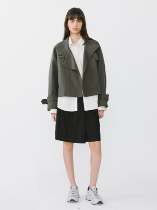 Overlay Cropped Trench Coat