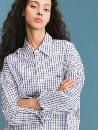 ONE BY CUBIC Checked Oversized Cotton Shirt