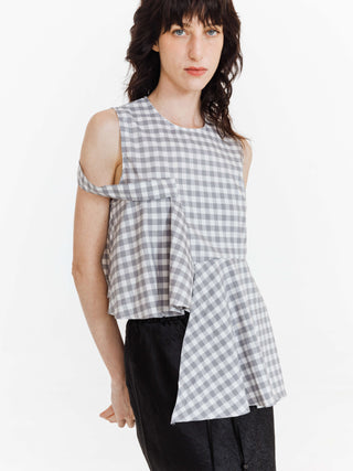 Plaid Irregular Tank Top