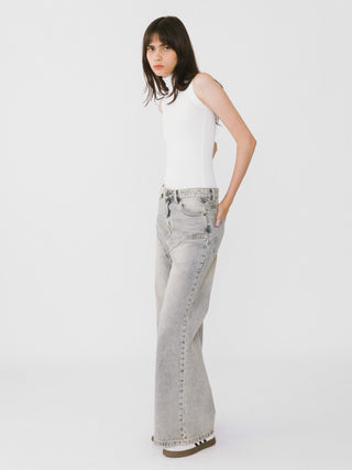 Wide Leg Curved Panel Jeans