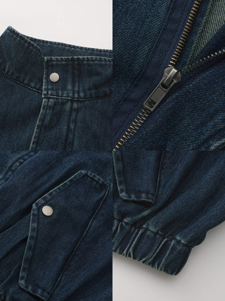 ONE BY CUBIC Funnel Neck Denim Jacket