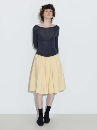 100% Cotton A-Line Midi Skirt