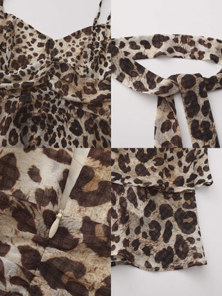 Leopard Print Cami Top with Scarf