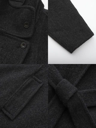 ONE BY CUBIC Double Face Tailored Wool Coat with Belt