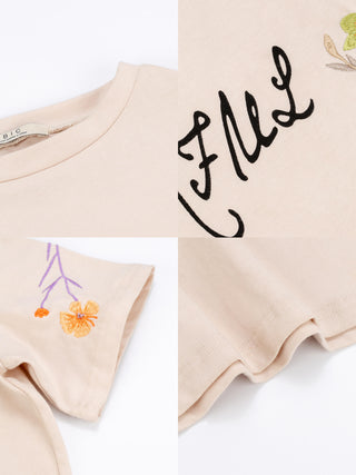 Floral Embroidered Casual T-shirt