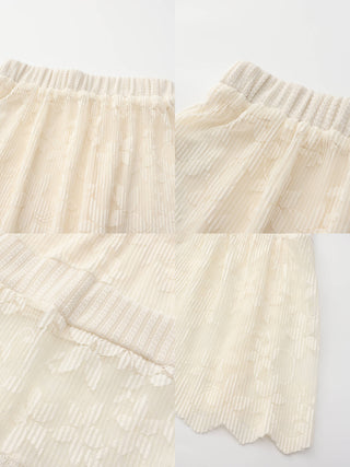 Textured Floral Print Lace Panel Skirt (PRE-SALE_GET BY OCT 31TH)