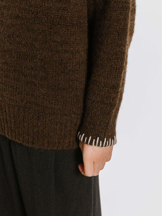 V-Neck Alpaca Knitwear Jumper