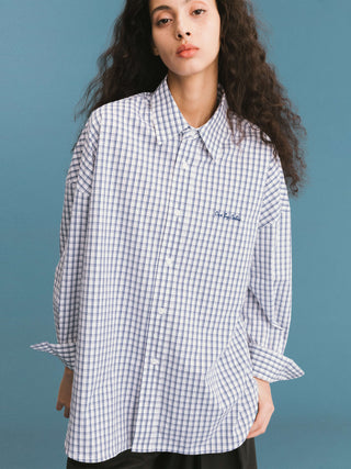 ONE BY CUBIC Checked Oversized Cotton Shirt