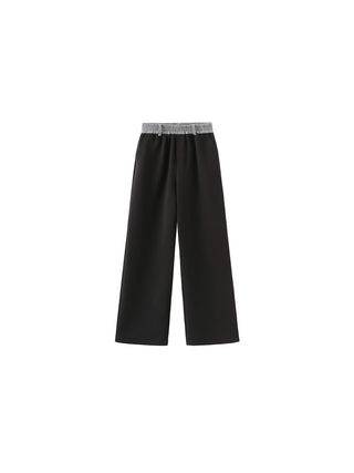 Colorblock Casual Straight Trousers