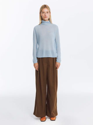 Wide Leg Double Pleated Trousers