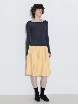 100% Cotton A-Line Midi Skirt