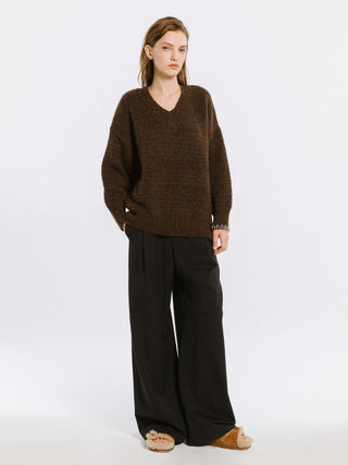 V-Neck Alpaca Knitwear Jumper