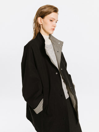 Funnel Neck Reversible Trench Coat