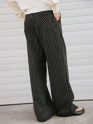 Retro Striped Straight Trousers