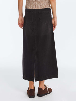 High Waisted A-line Denim Skirt