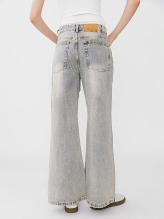 Wide Leg Curved Panel Jeans