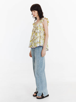 Fray Panelled Wide Leg Jeans