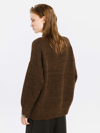 V-Neck Alpaca Knitwear Jumper