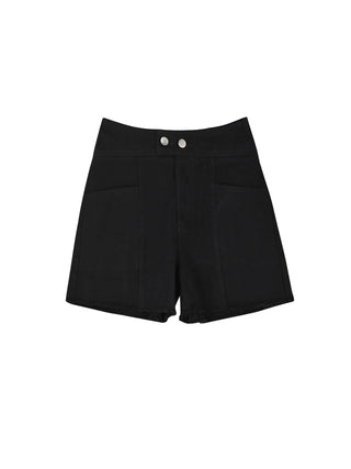 High Rise Denim Shorts with Raw Edge