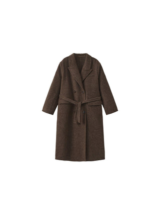 ONE BY CUBIC Straight Wool Blend Long Coat