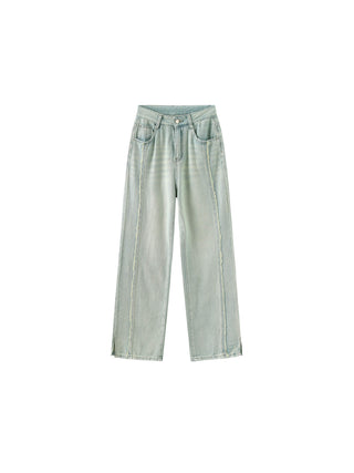 Fray Panelled Wide Leg Jeans