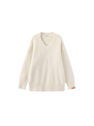 V-Neck Alpaca Knitwear Jumper