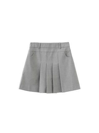 Pinstripe Pleated Mini Skirt