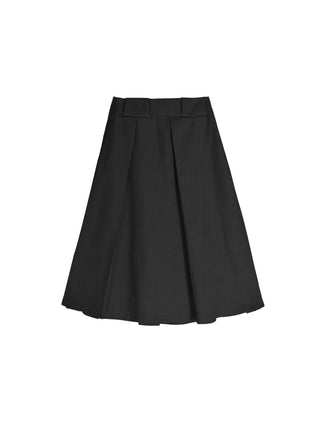 High Waist Pleated A-line Skirt