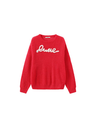 "CUBIC" Embroidered Crewneck Sweater