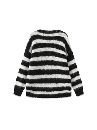 Striped Round Neck Knit Sweater
