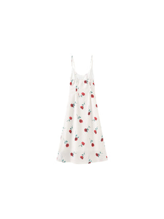 Rose Printed Fitted Sling Dress