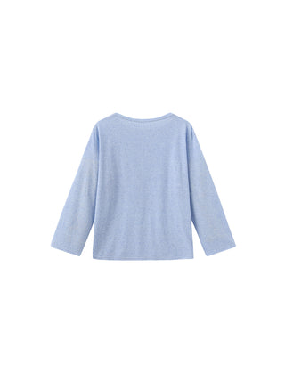 Loose Crew Neck Long Sleeve Knit Top