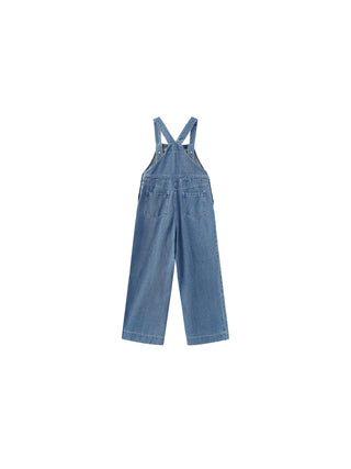 Heavy Washed Retro Denim Overalls