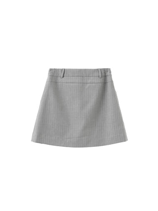 Pinstripe Pleated Mini Skirt