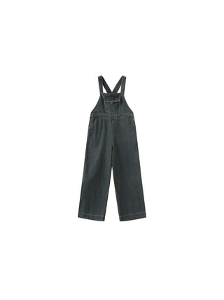 Heavy Washed Retro Denim Overalls