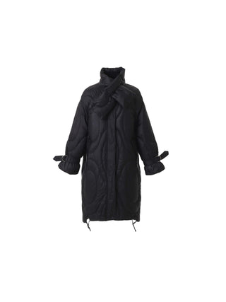 Long Duck Down Coat With Scarf