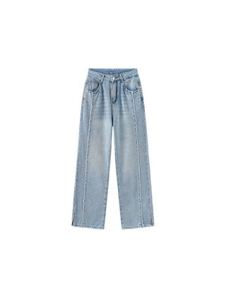 Fray Panelled Wide Leg Jeans