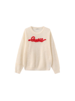 "CUBIC" Embroidered Crewneck Sweater