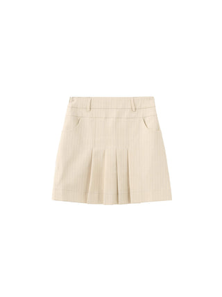 Pinstripe Pleated Mini Skirt