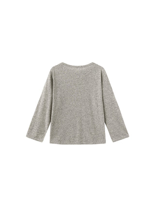 Loose Crew Neck Long Sleeve Knit Top