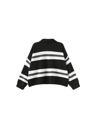 Oversized Contrast Striped Sweater